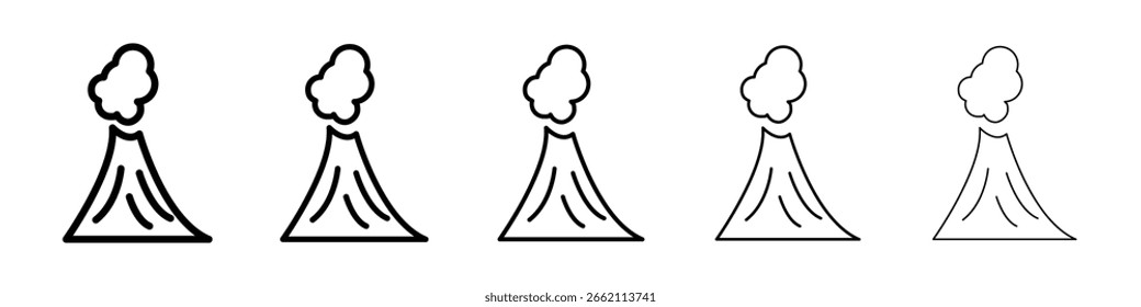 Icono de volcán lleno de concepto de signo plano para el Diseño web.