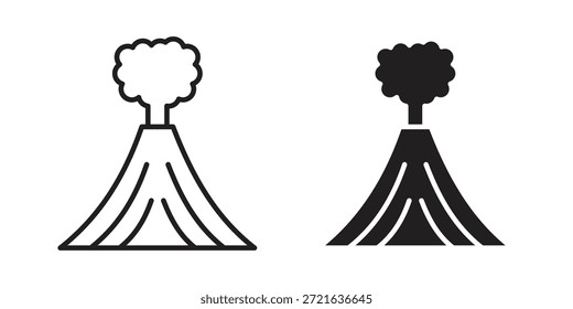 Volcano icon in filled, thin line, stroke style for website and apps