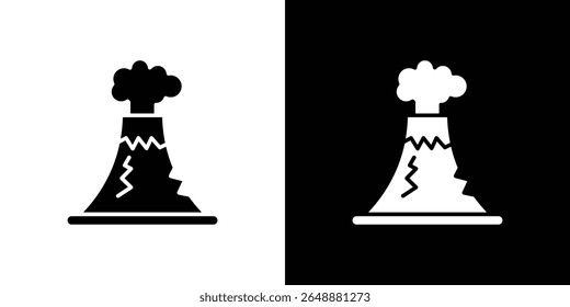 Volcano icon of a flat style vector