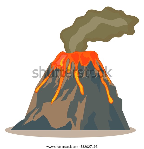 Volcano Volcano Icon Hot Lava Magma Stock Vector (Royalty Free) 582027193