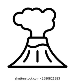 Volcano icon illustration in line style. Perfect for website mobile app presentation. Suitable for any user interface and user experience