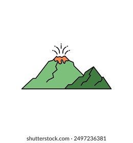 Illustration eines Vulkansymbols. Bergkatastrophe