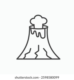 Volcano icon isolated on white background