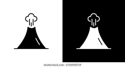 Volcano icon line art editable stroke and solid collection for app design