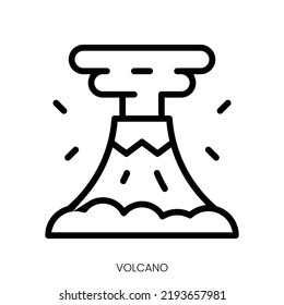 volcano icon. Line Art Style Design Isolated On White Background