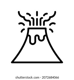 Volcano Icon, Line Stil Symbol Vektorgrafik, Geeignet für Website, mobile App, Druck, Präsentation, Infografik und jedes andere Projekt.