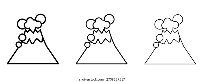 Volcano icon linear style sign for mobile concept and web design.