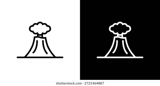 Volcano Icon Logo Konzept in Strichen