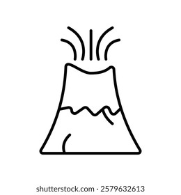 Volcano icon logo sign vector outline in black and white color