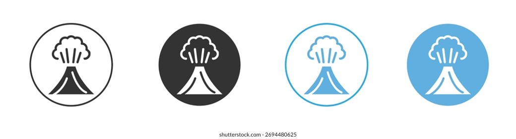 Volcano icon Logo Template Design set