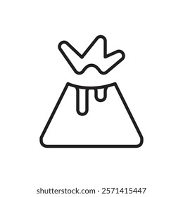 Volcano icon Outline set in black and white color