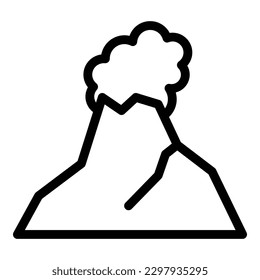 Volcano icon outline vector. Lava fire. Ash magma