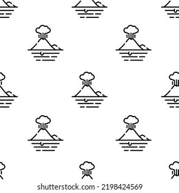 volcano icon pattern. Seamless volcano pattern on white background.