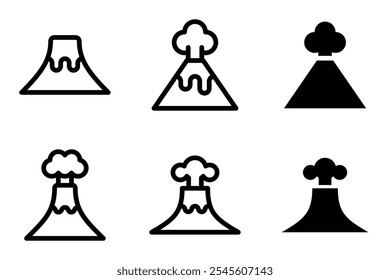 volcano icon set design template