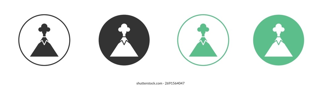 Conjunto de ícones vulcão. para conceito móvel e web design.