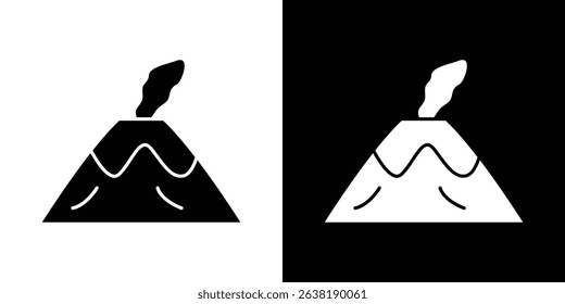 Volcano icon in solid flat trendy design style.