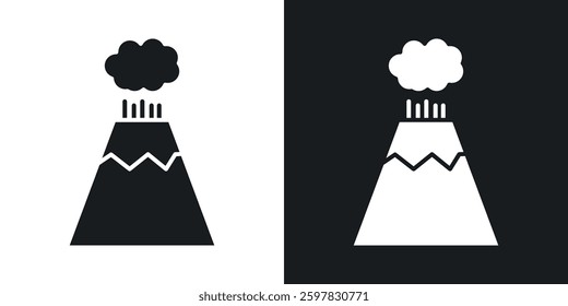Volcano icon symbol collection on white background.