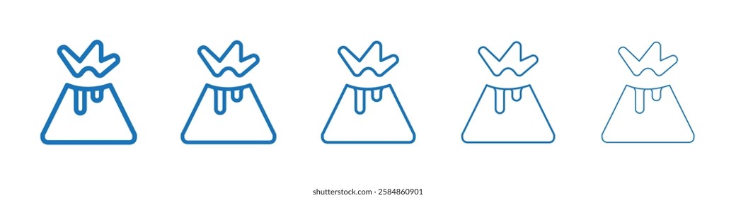 Volcano icon Symbol collection thin outline set