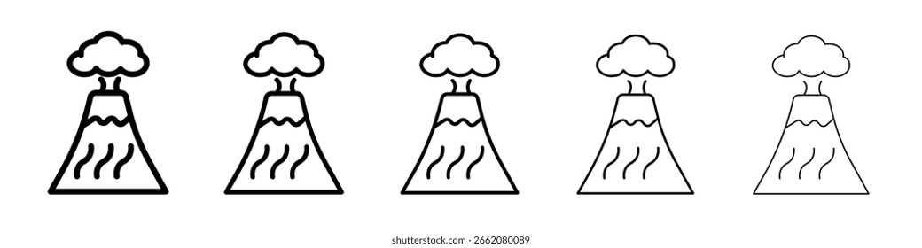 Vulkan-Symbol Symbolkonzept für Web-Design.einfache Linie, Vektorsymbol. Logo-Illustration