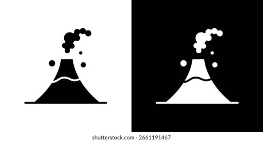 Símbolo de icono de volcán. Diseño simple y plano para Web y App móvil