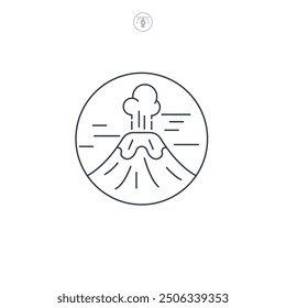Vulkan-Symbol, Vektorgrafik einzeln auf weißem Hintergrund