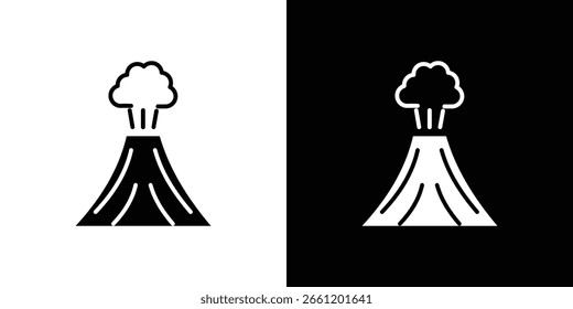 Vulkan-Symbol VektorclipArt Illustrationen im flachen Stil