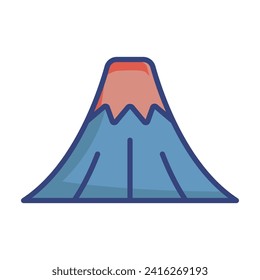 Diseño gráfico plano vector de iconos volcánicos