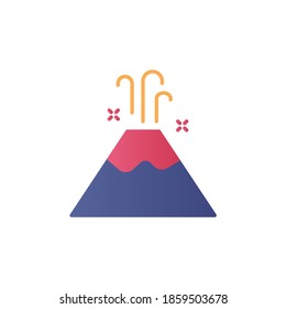 volcano icon vector flat style design. colored weather icon. isolated on white background