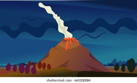 Volcano Icon vector illsutation. Background