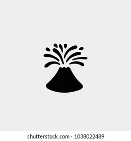 Volcano icon. Vector volcano illustration