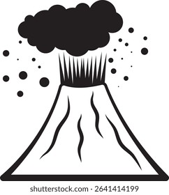 volcano icon vector illustration drawing. 