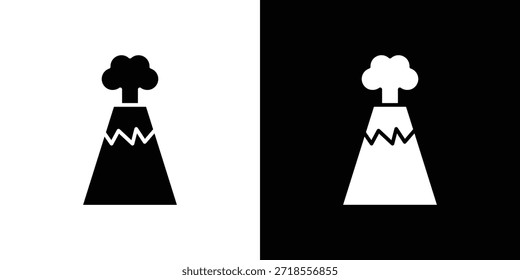 Ícone vulcão ilustração vetorial - ícones de vetor de estilo preto de alta qualidade