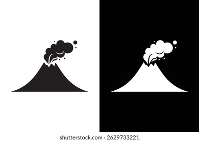 Volcano icon vector on White Background ,Vector Art Illustration on white background.