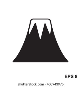 Volcano Icon. Vector sign of mountain