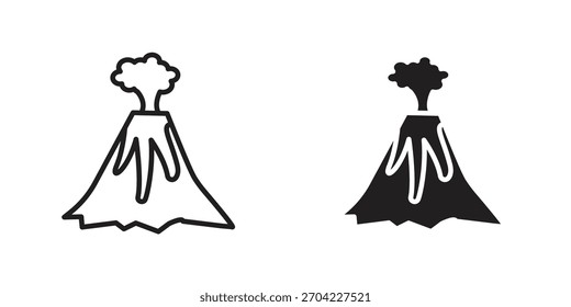 Ícone vulcão vetor, Símbolo, ilustrações logotipo