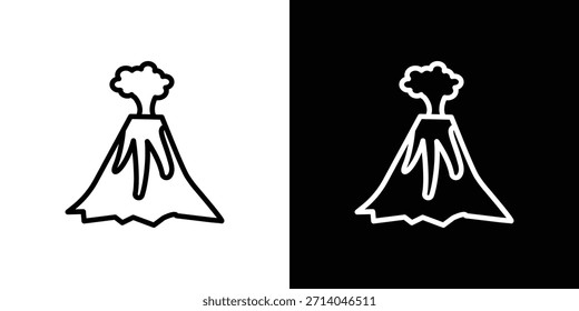Ícone vulcão vetor, Símbolo, ilustrações logotipo