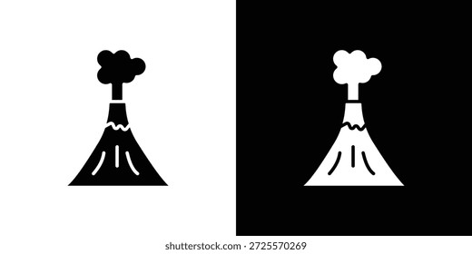 Ícone vulcão vetor, Símbolo, ilustrações logotipo