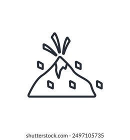 volcano icon. vector.Editable stroke.linear style sign for use web design,logo.Symbol illustration.