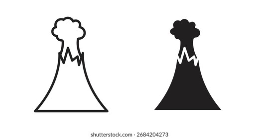 Ícone de vulcão para designs de web. conjunto de ícones de estrutura de tópicos e clipart