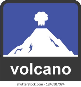 Volcano icon for web and print EPS 10