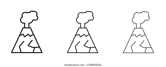 Volcano icons. Pixel perfect vector icon collection