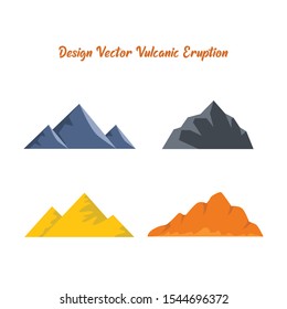 Volcano icons set. flat set of 4 volcano vector icons for web isolated on white background