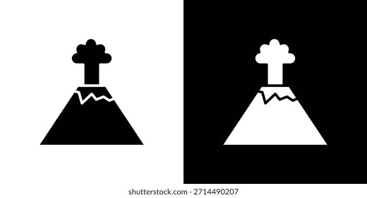 Volcano icons vector silhouette design. Vector flat graphic design illustration.