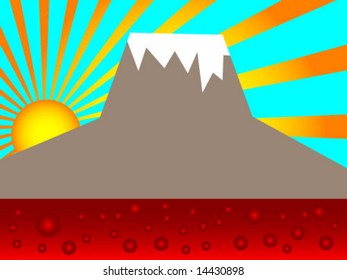 volcano illustration