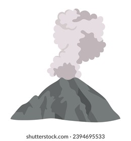 ilustración volcánica aislada con vector de humo