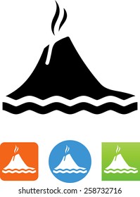 Volcano island icon
