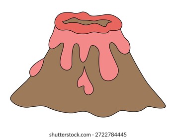 Volcano isolated on a white background