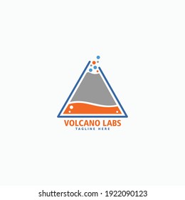 Modelación premium del logotipo de los laboratorios volcánicos para sus mejores actividades científicas