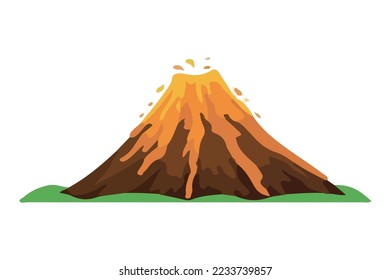 volcano and lav vector colored 