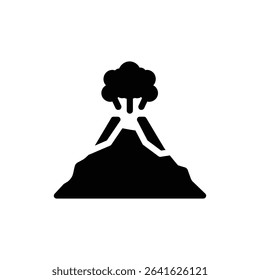 Volcano with Lava Flow Erupting in Natural Landscape